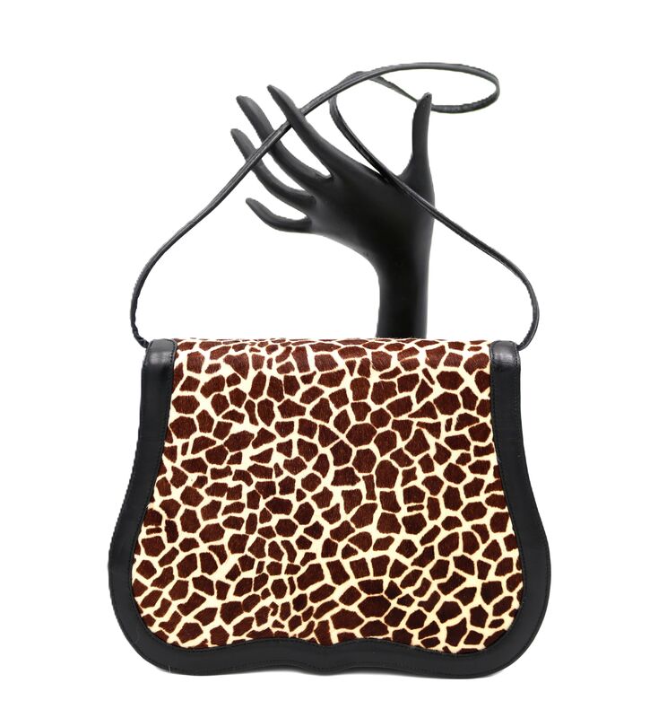 Vintage Small - GRETA - Leopard Pony Hair and Black Leather Shoulder bag - Mid Century - 50s-60s - - product images  of 