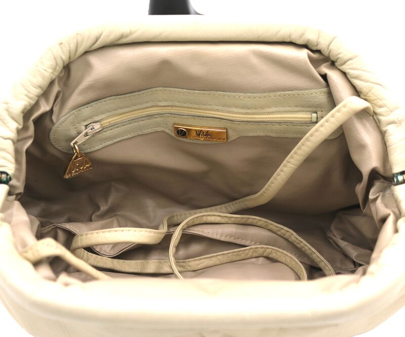Vintage 80s-90s - VIVA - Off White Bone Leather Clutch Shoulder Bag - RETRO - - product images  of 