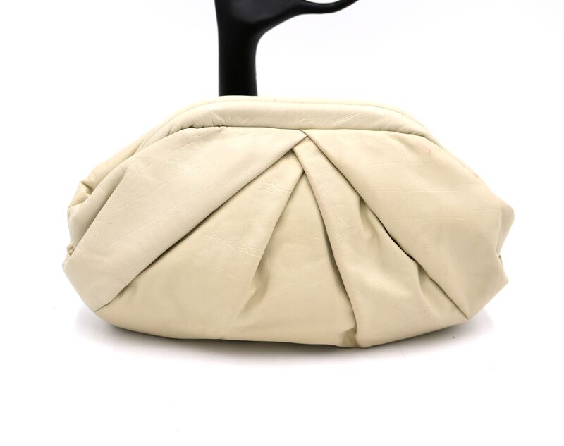 Vintage 80s-90s - VIVA - Off White Bone Leather Clutch Shoulder Bag - RETRO - - product images  of 