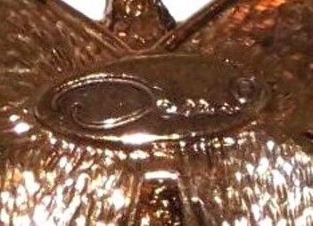 Vintage Petite - OSCAR DE LA RENTA - Purple Rhinestone Gold Toned Butterfly Brooch Pin - 70s-80s - - product images  of 