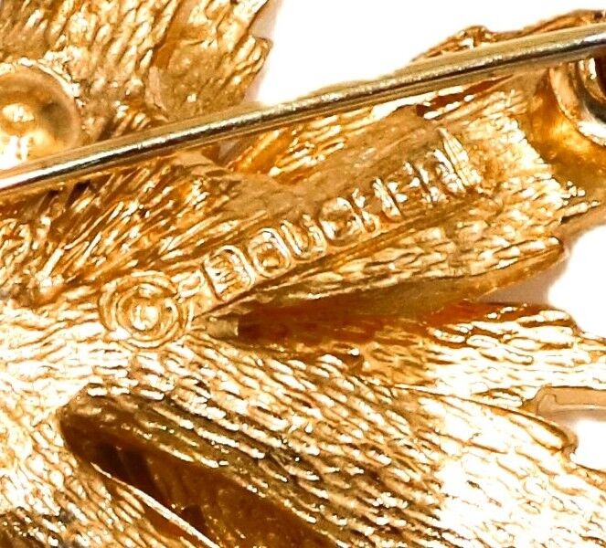 Vintage - BOUCHER - Gold Toned Star Leaf Brooch Pin - product images  of 