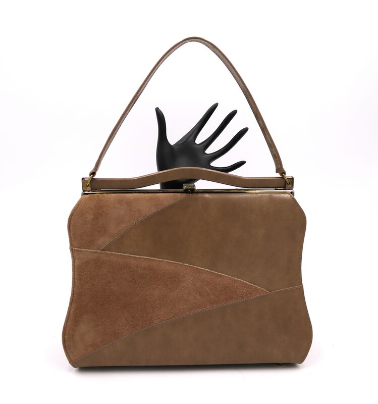 Vintage 60s - LIFE STRIDE - Tan leather suede Like Handbag - Mid Century - - product images  of 
