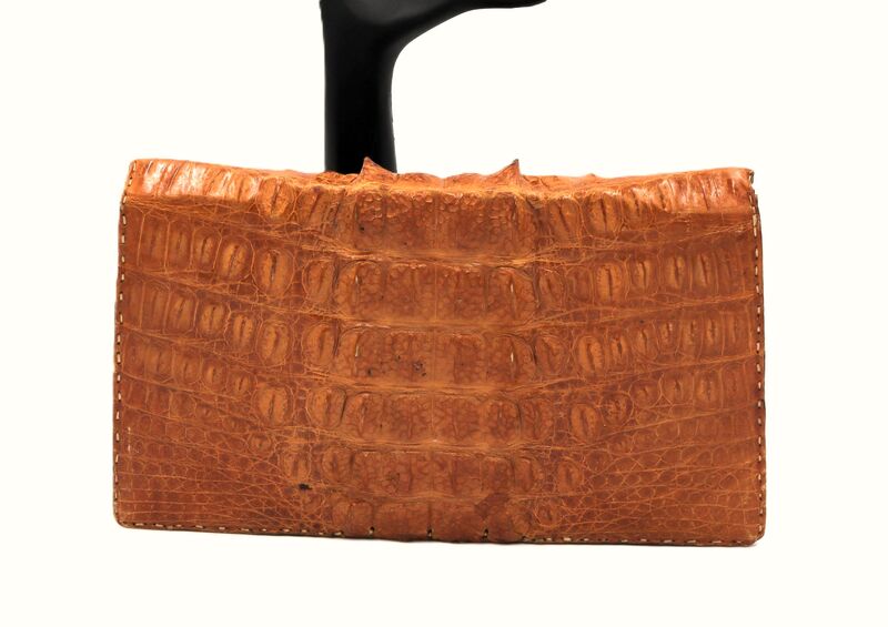 Vintage Hornback - ALLIGATOR - Light Brown Handmade Clutch Shoulder Bag - Rustic Retro - - product images  of 