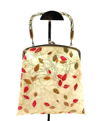 Vintage,50s-60s,Plastic,Multi-color,Gold,Patterned,-,CONFETTI,Lucite,Handle,RETRO,Confetti, plastic, vintage handbag, vintage purse, mid century modern, retro, gold, 50s, 60s, gift, rare, leaf, multicolor, lucite