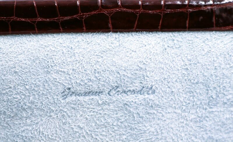 Vintage - LAMBERTSON TRUEX - Brown - CROCODILE - Frame Velvet Clutch Handbag - 2000s - - product images  of 
