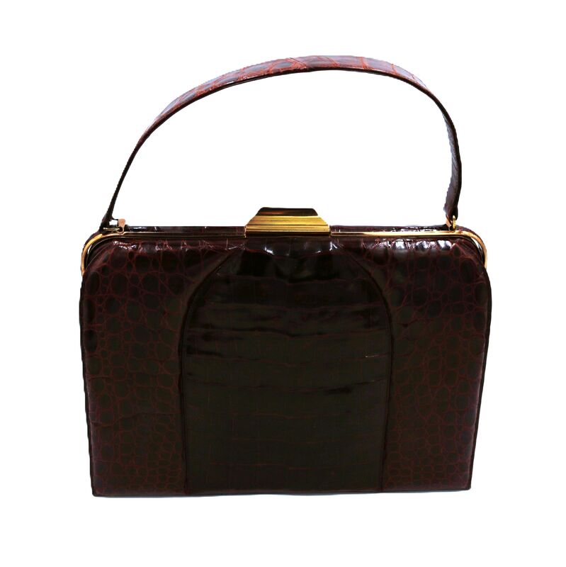 Vintage Large - DIETSCH - Brown Structured - ALLIGATOR - handbag - product images  of 