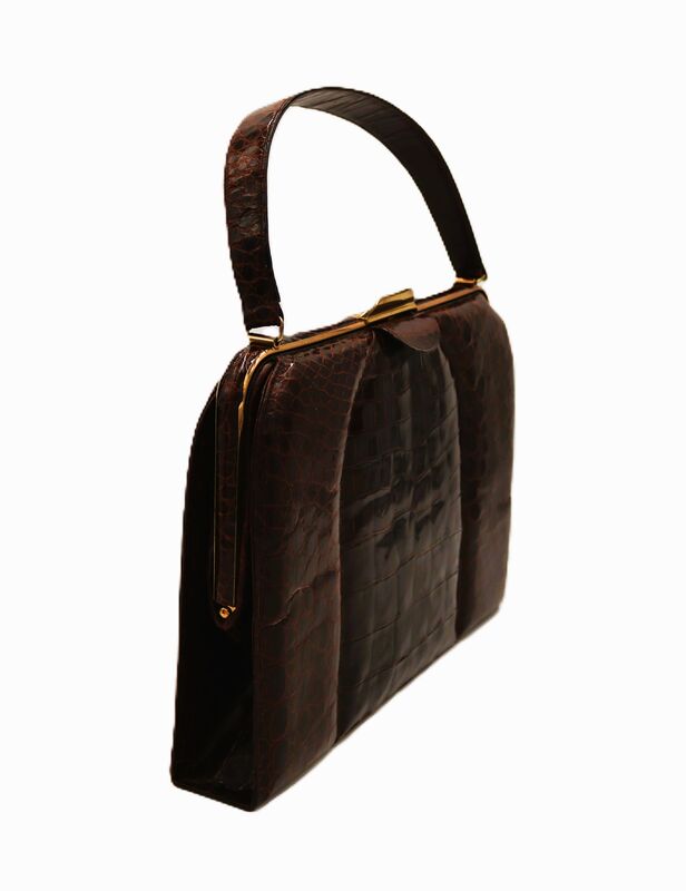 Vintage Large - DIETSCH - Brown Structured - ALLIGATOR - handbag - product images  of 