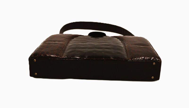 Vintage Large - DIETSCH - Brown Structured - ALLIGATOR - handbag - product images  of 