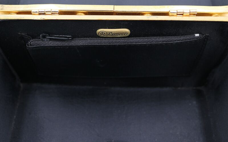 Vintage Gold - COMECO - Leather Box Train Case Handbag Purse - Retro - 60s - - product images  of 