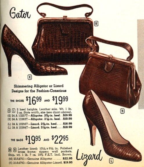 Vintage Small Brown - LIZARD - Skin Round Handbag Purse - Mid Century - 40s-50s - product images  of 