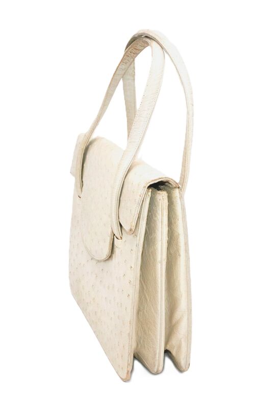 Vintage - RENDL - Off White Ostrich Skin Handbag Purse - Mid Century -50s-60s - product images  of 