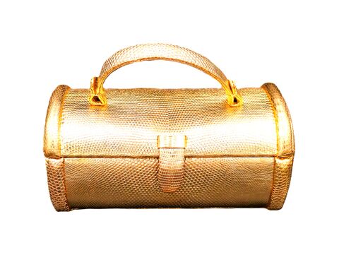 Vintage,Petite,-,NETTIE,ROSENSTEIN,Gold,LIZARD,Skin,Boxy,Handbag,Mid,Century,50s,Nettie Rosenstein, lizard, gold, satin, vintage handbag, boxy, vintage purse, mid century, 50s, retro