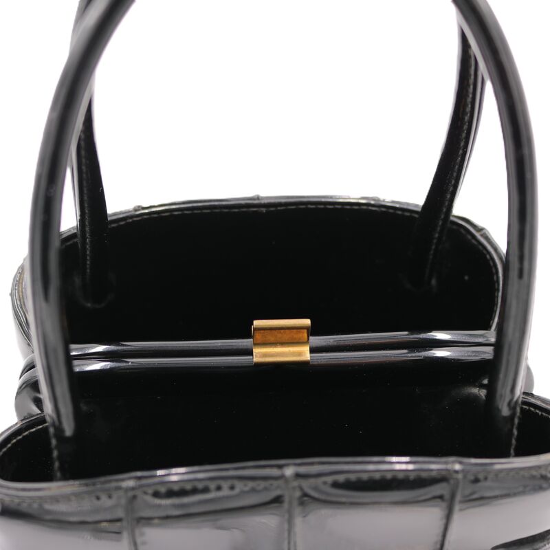Vintage Petite - VERDI - Black Patent Vinyl Boxy Handbag Purse - Mid Century - 50s-60s - product images  of 