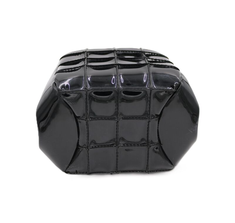 Vintage Petite - VERDI - Black Patent Vinyl Boxy Handbag Purse - Mid Century - 50s-60s - product images  of 