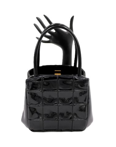 Vintage,Petite,-,VERDI,Black,Patent,Vinyl,Boxy,Handbag,Purse,Mid,Century,50s-60s,Verdi, vintage handbag, vintage purse, boxy, patent, black, red, vinyl, mid century, 50s, 60s, retro, 