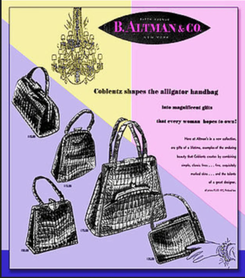 Vintage - COBLENTZ - Brown Structured - ALLIGATOR - Skin Handbag Satchel - product images  of 