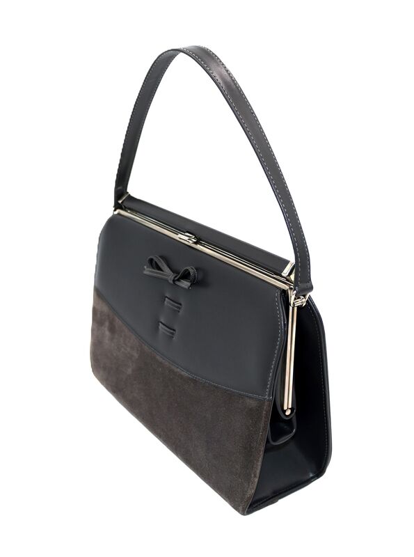 Vintage 60s - AIR STEP - Grey leather suede Like Handbag - Mid Century - - product images  of 