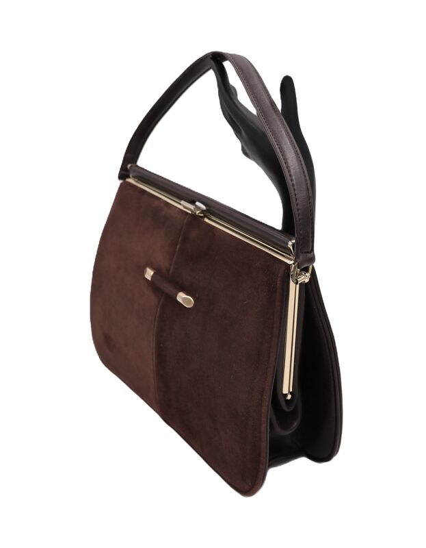 Vintage 60s - NATURALIZER - Brown leather suede Like Handbag - Mid Century - - product images  of 