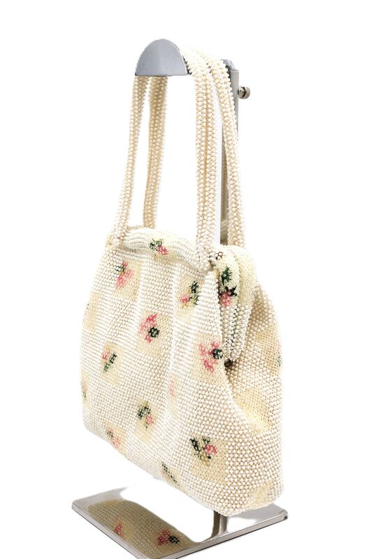 Vintage Double Handle - LUMURED - Beaded Handbag - Mid Century - - product images  of 