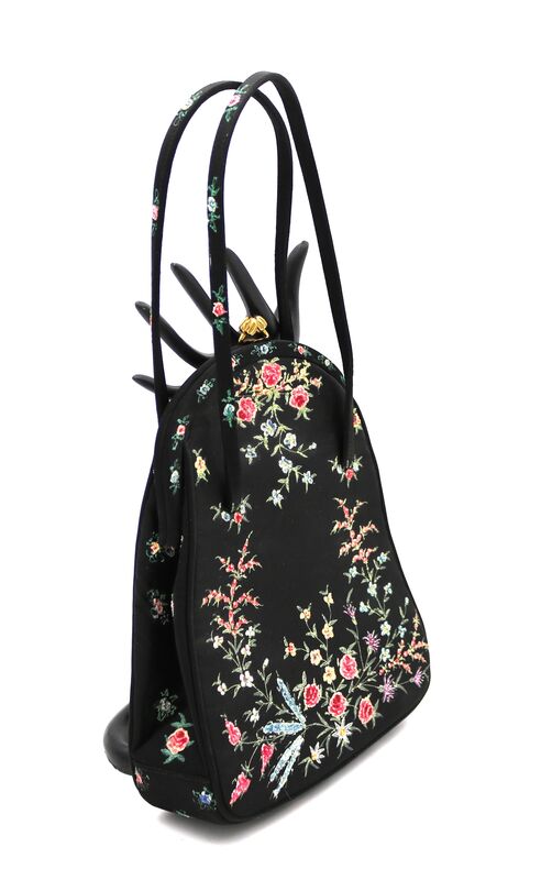 Vintage 40s-50s - WALDYBAG - hand painted black silk handbag - ENGLAND - product images  of 