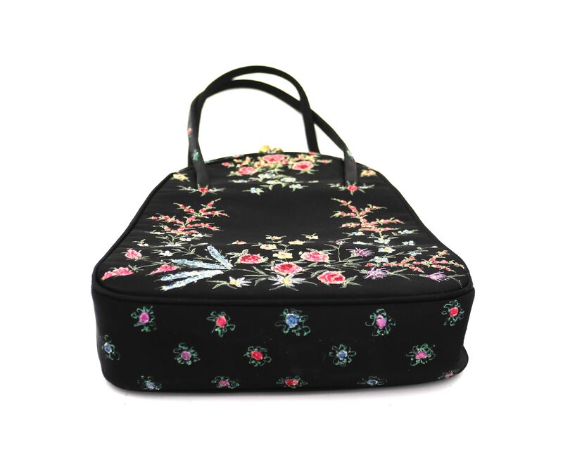 Vintage 40s-50s - WALDYBAG - hand painted black silk handbag - ENGLAND - product images  of 