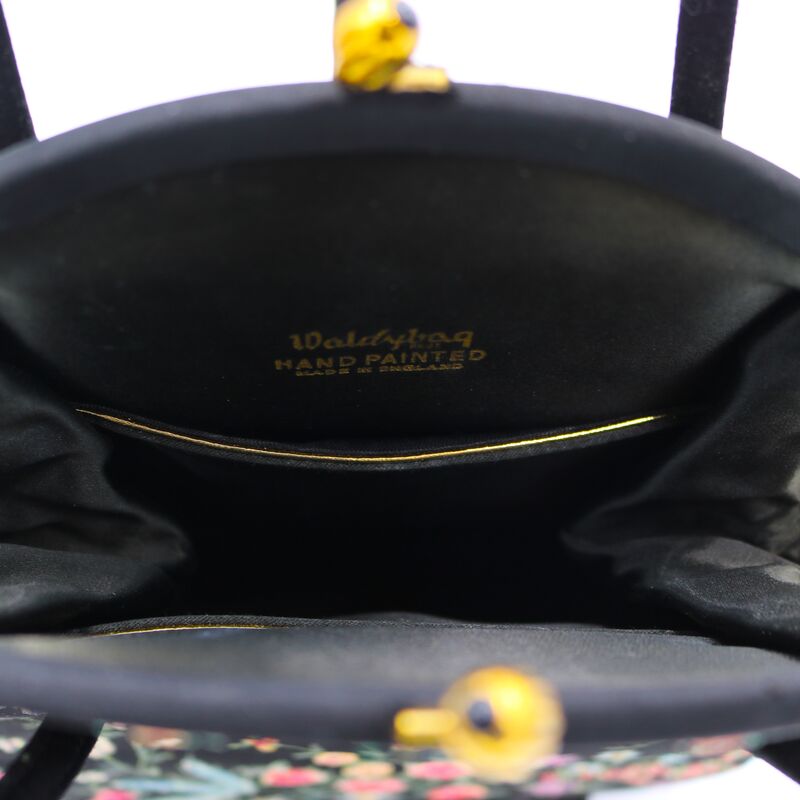 Vintage 40s-50s - WALDYBAG - hand painted black silk handbag - ENGLAND - product images  of 