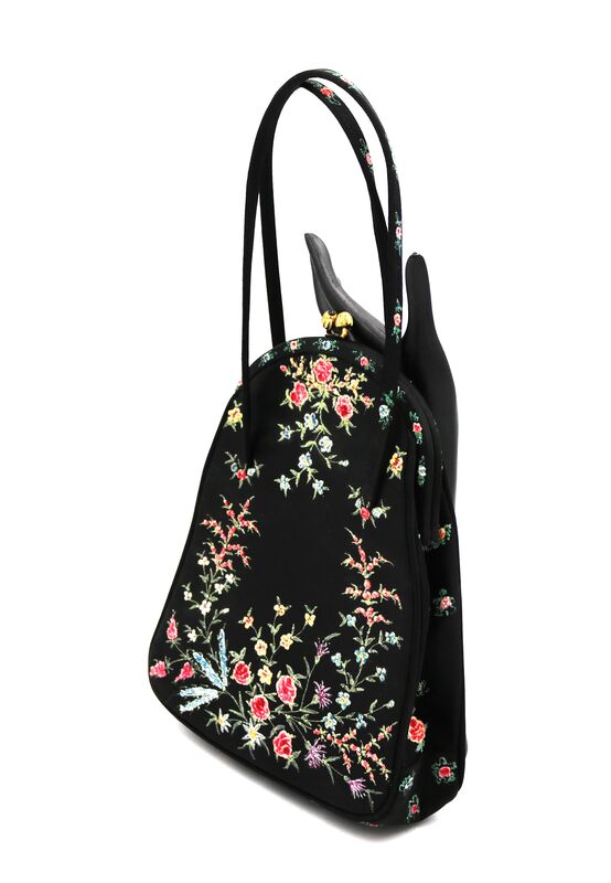 Vintage 40s-50s - WALDYBAG - hand painted black silk handbag - ENGLAND - product images  of 