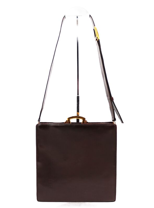 Vintage 50s - EVANS ELEGANCE - Dark Brown Leather Shoulder Bag - RARE - Mid Century - product images  of 