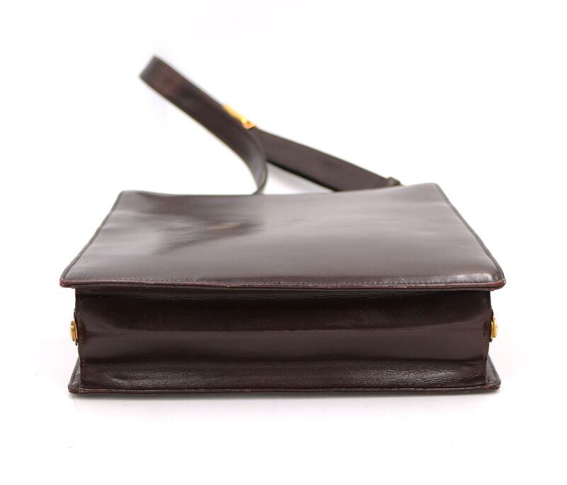 Vintage 50s - EVANS ELEGANCE - Dark Brown Leather Shoulder Bag - RARE - Mid Century - product images  of 