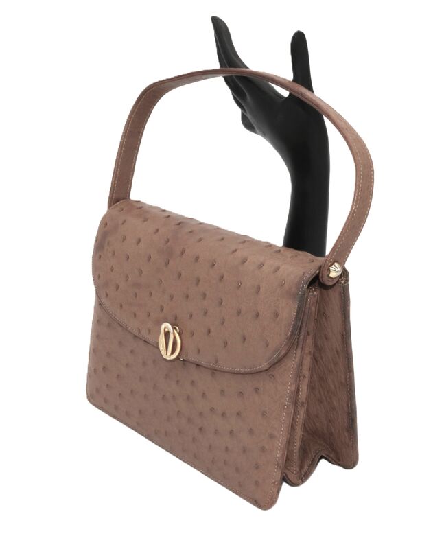 Vintage 50s-60s - BELLESTONE - Small Brown Ostrich Structured Handbag - MCM - product images  of 