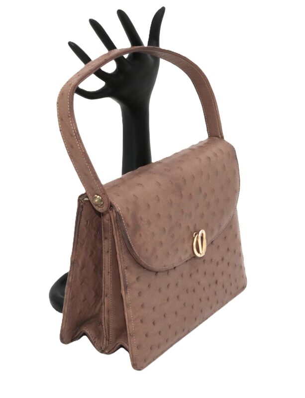Vintage 50s-60s - BELLESTONE - Small Brown Ostrich Structured Handbag - MCM - product images  of 