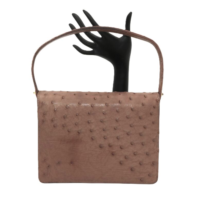 Vintage 50s-60s - BELLESTONE - Small Brown Ostrich Structured Handbag - MCM - product images  of 