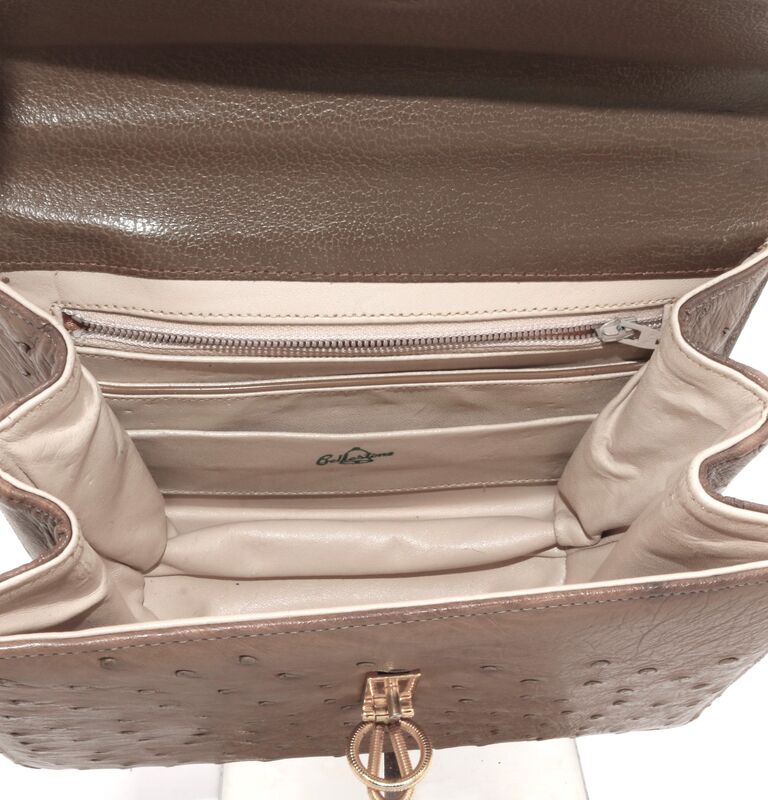Vintage 50s-60s - BELLESTONE - Small Brown Ostrich Structured Handbag - MCM - product images  of 