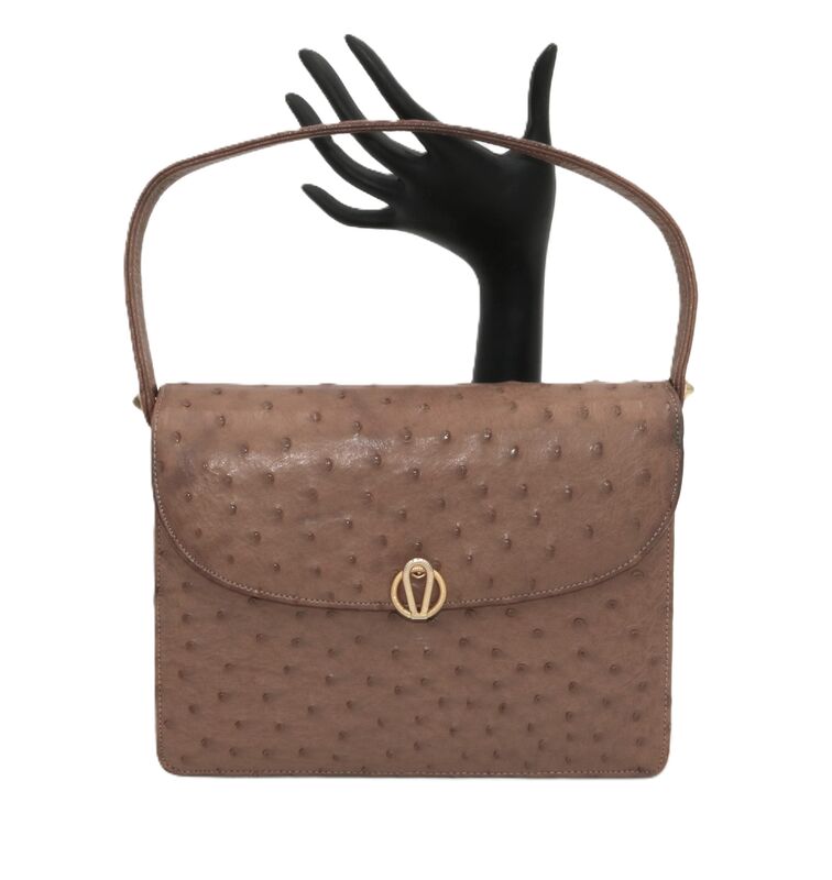 Vintage 50s-60s - BELLESTONE - Small Brown Ostrich Structured Handbag - MCM - product images  of 