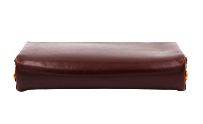 Vintage 40s-50s - EVANS ELEGANCE - Mahogany Brown Leather Fitted Clutch Handbag - product images  of 