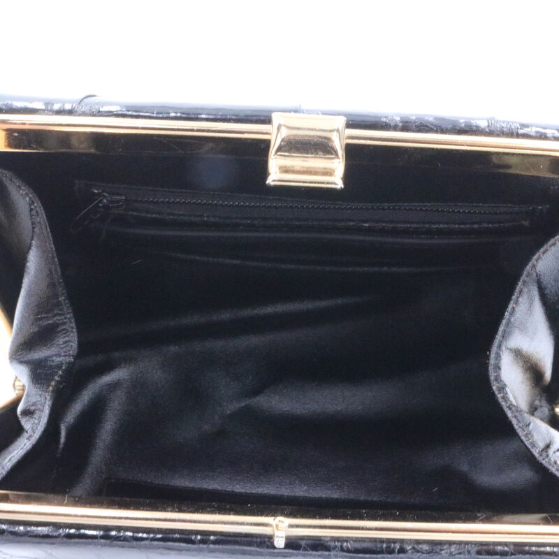 Vintage 50s-60s - BELLESTONE - Small Black ALLIGATOR Skin Boxy Handbag - product images  of 