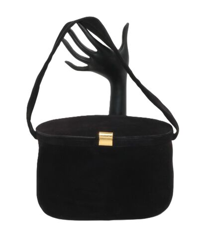 Vintage,40s-50S,-,KORET,Petite,Black,Suede,Box,Handbag,Purse,Mid,Century,Koret, vintage handbag, vintage purse, box, black, suede, satin, gold, mid century, retro, 40s, 50s