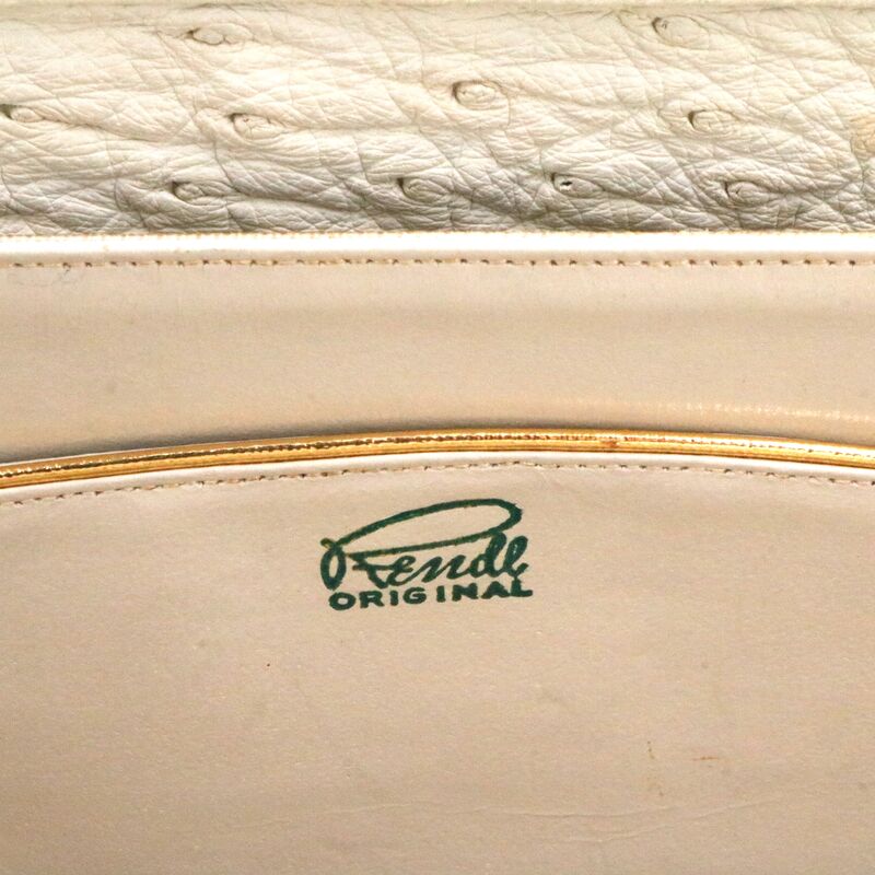 Vintage - RENDL - Off White/Tan Ostrich Skin Handbag Purse - Mid Century -50s-60s - product images  of 