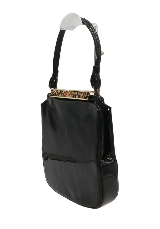Vintage 50s-60s - LA FRANCE - Small Black Patent Leather Handbag - product images  of 