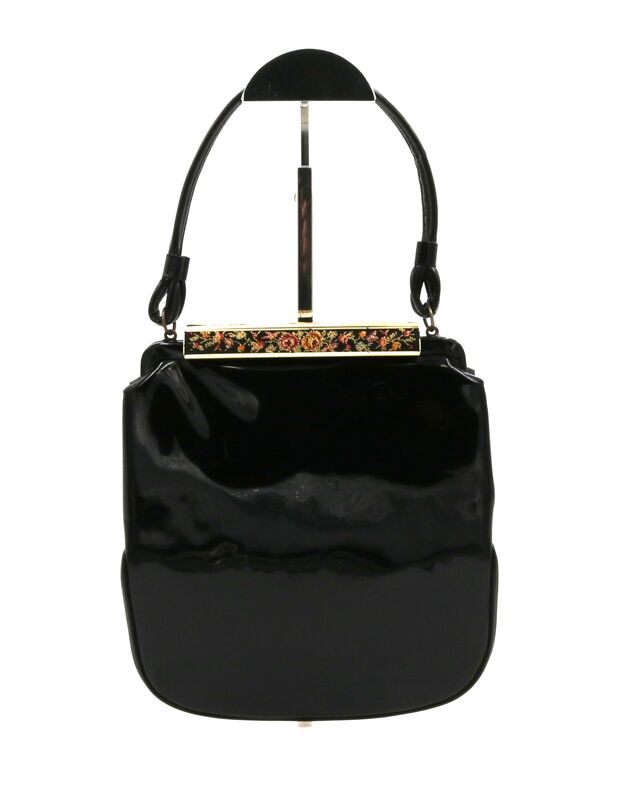 Vintage 50s-60s - LA FRANCE - Small Black Patent Leather Handbag - product images  of 