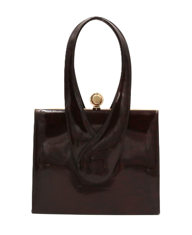 Vintage BAGS by - FRANCOIS - Brown Patent Leather Like Handbag - Mid Century - product images  of 