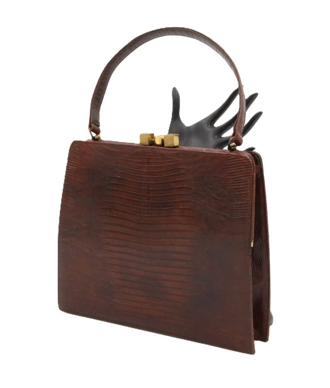 Vintage 50s-60s - STERLING - Structured LIZARD Skin Handbag - Mid Century - product images  of 