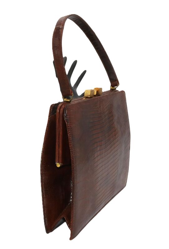 Vintage 50s-60s - STERLING - Structured LIZARD Skin Handbag - Mid Century - product images  of 