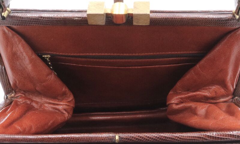 Vintage 50s-60s - STERLING - Structured LIZARD Skin Handbag - Mid Century - product images  of 