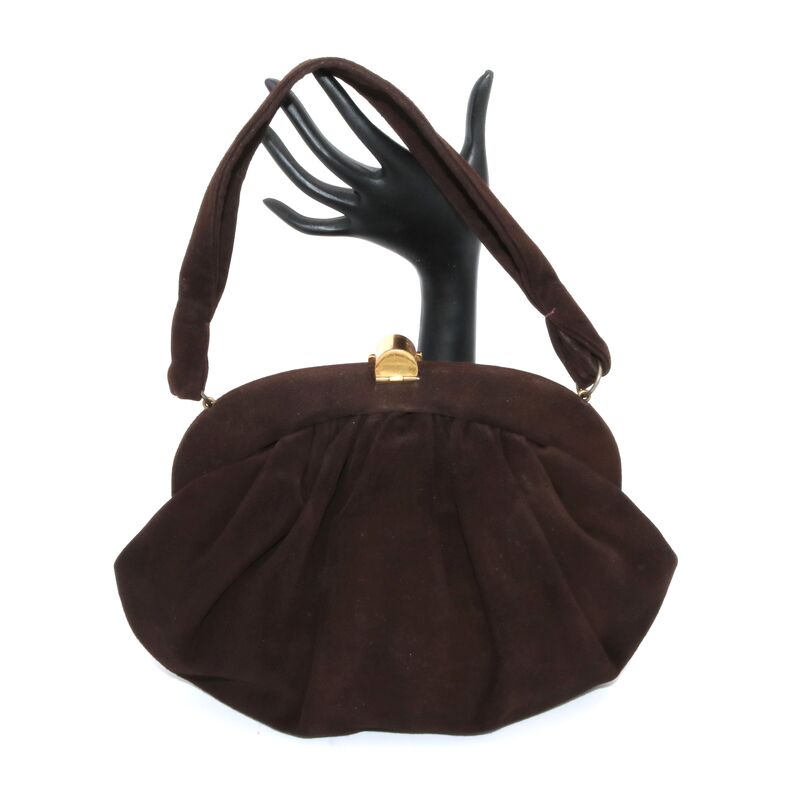 Vintage 40s-50S - DOFAN - Brown Suede Handbag Purse - Mid Century - product images  of 