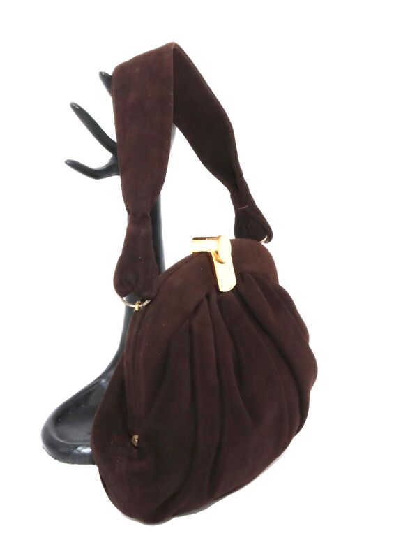 Vintage 40s-50S - DOFAN - Brown Suede Handbag Purse - Mid Century - product images  of 