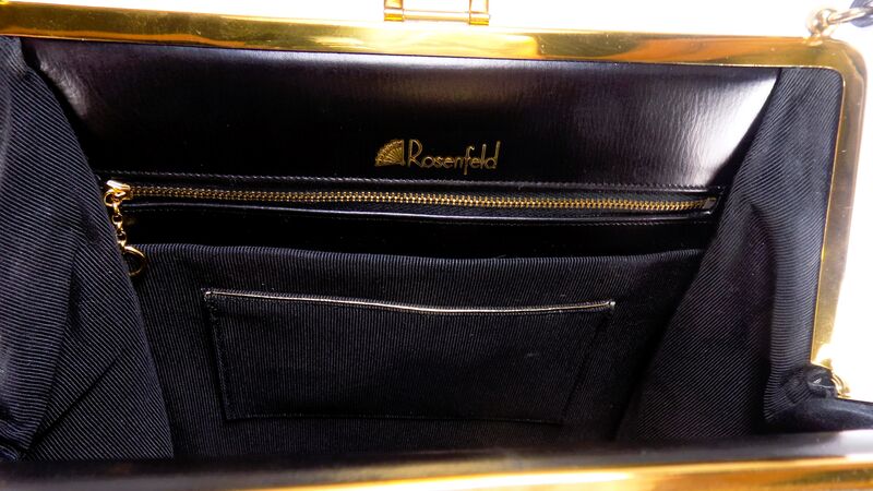 Vintage ROSENFELD Black Leather Structured Handbag - Mid Century - product images  of 