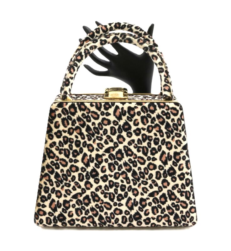 Vintage Leopard Print Carryall Handbag - Mid Century - 50s-60s - - product images  of 