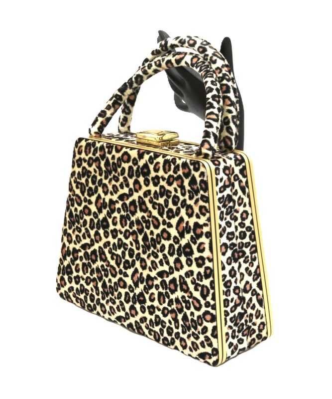 Vintage Leopard Print Carryall Handbag - Mid Century - 50s-60s - - product images  of 
