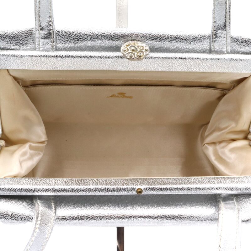 Vintage Small - MISS LEWIS - Leather Silver Toned Handbag - Mid Century  - product images  of 